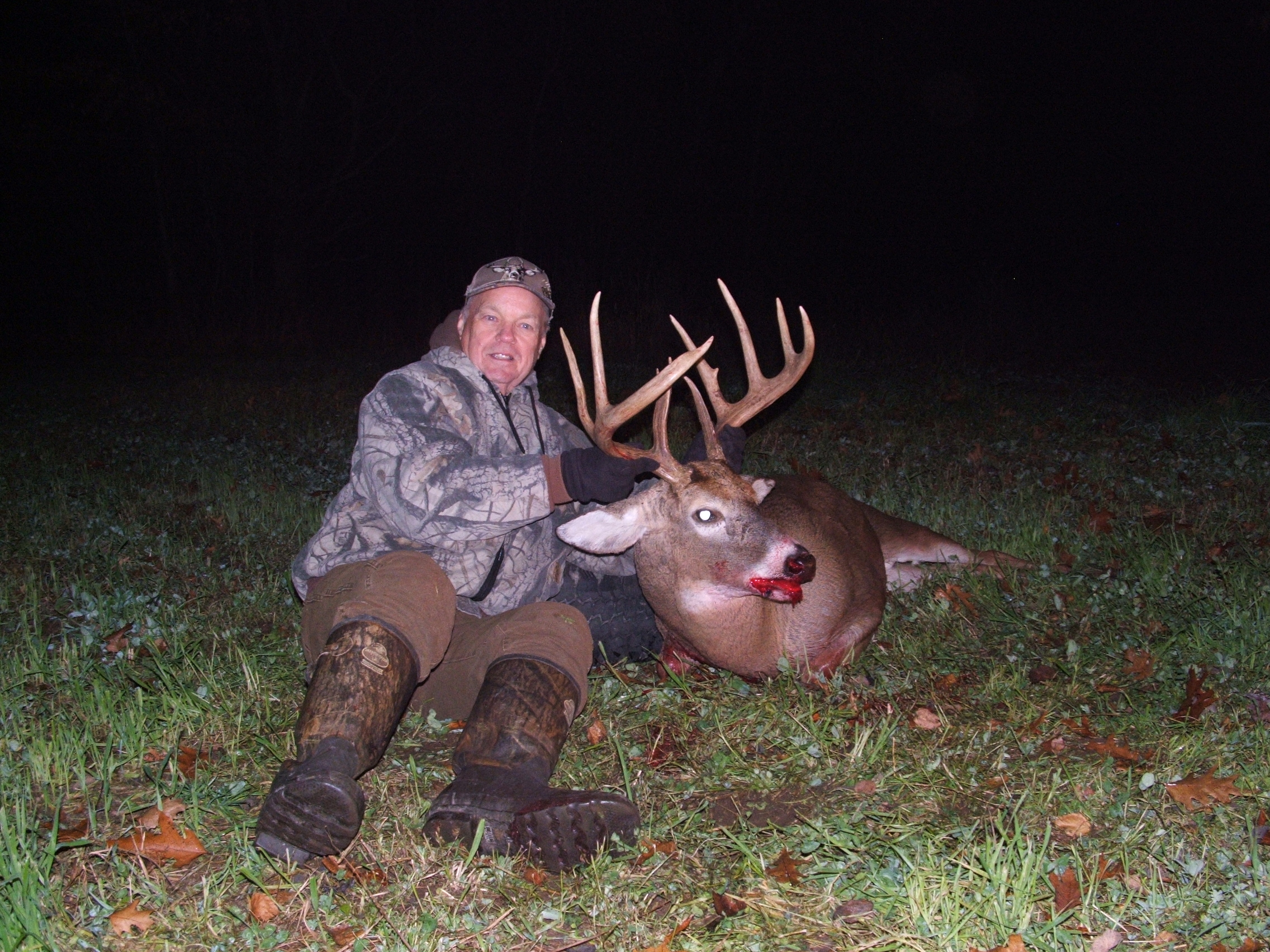 My dad, Jim Peplinski with a good buck shot October 22nd.  Late October is one of the best times to hunt regardless of what "they" say.  Central Wisconsin over soybeans overseeded with winter rye.