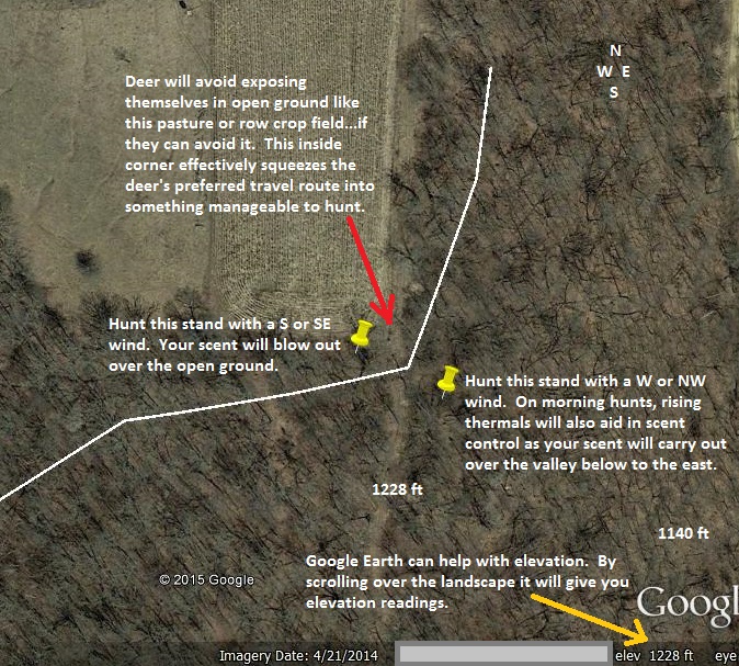 Inside corners are about the easiest features to find and exploit...especially in farm country. In many cases it is possible to hang multiple sets for different wind directions.