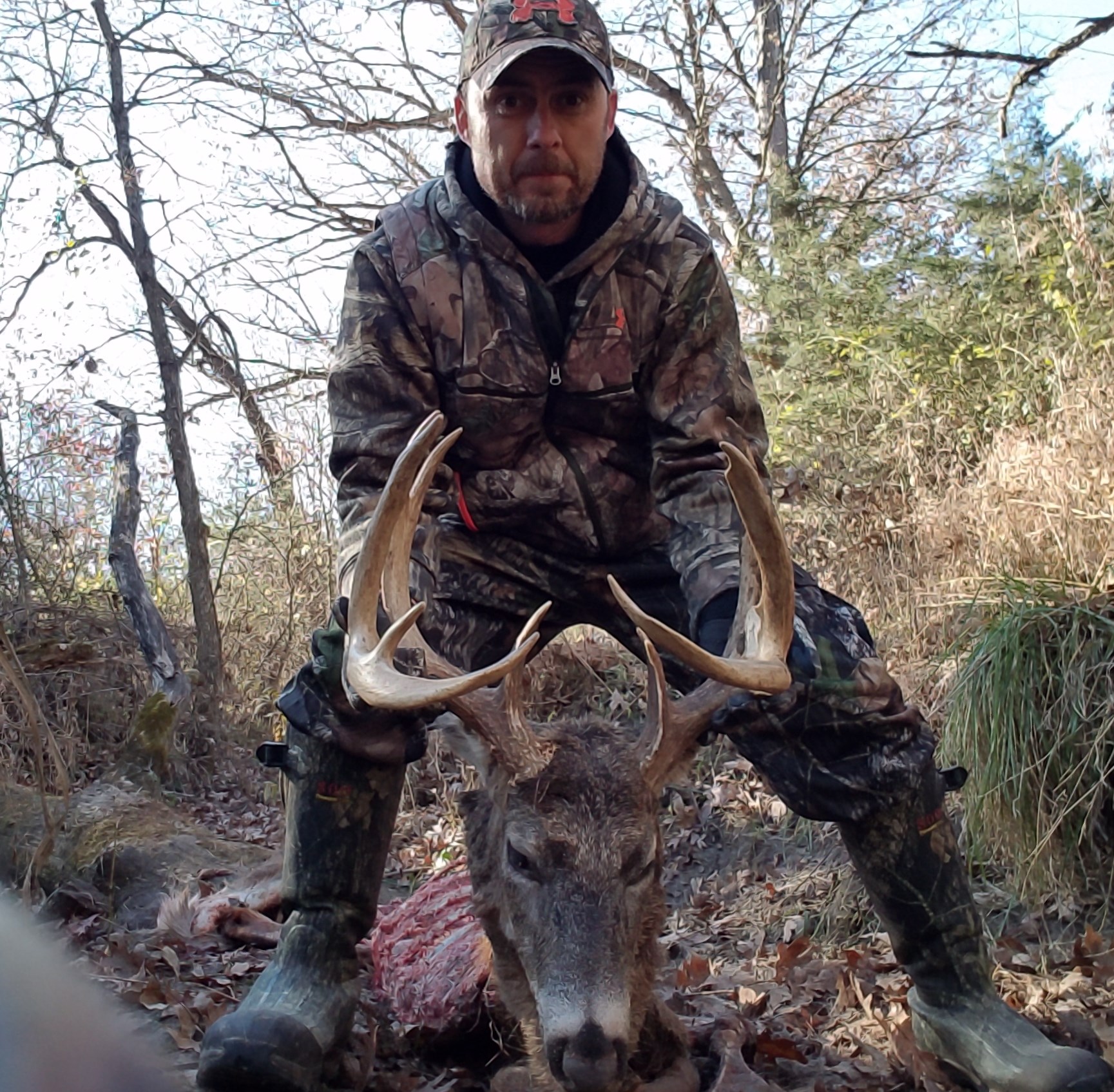 By the time Joel found this great buck, a pack of coyotes had found him first. Nothing was left from the head down.
